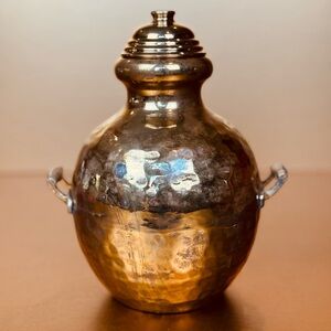 Vintage Brass Ginger Jar Vase 8” India Lid
